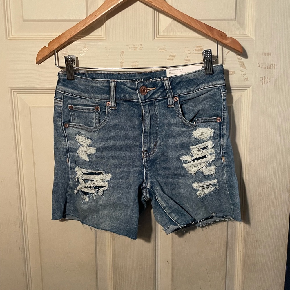 American eagle ripped jean shorts